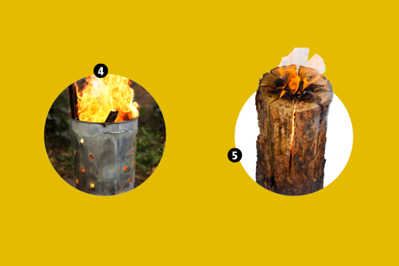 Verschiedene Feuervarianten für den Garten: Feuertonne und Schwedenfeuer.